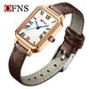 Reloj O'Fannie Time para mujer, de cuarzo, con escala romana cuadrada de alta sensibilidad, sencillo y moderno, resistente al agua.