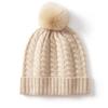 Invierno cachemir nuevo mujer bola de pelo confinamiento engrosado protección cálida para orejas sombrero de lana de alta gama tejido puntera cerrada flor retorcida