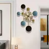 Reloj de pared de lujo ligero, creativo, atmosférico, sencillo, para sala de estar, hogar, arte, decoración de pared moderna, moda