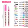 Conjunto de Canetas Coloridas para Nail Art Mais Vendido, Canetas Graffiti para Unhas à Prova d'Água, Canetas Liner de Secagem Rápida para Pintura de Unhas DIY, Atacado