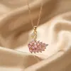 Collar de Belleza Dulce Transfronterizo Más Vendido Atmósfera de Lujo Ligero Colgante Incrustado de Pedrería Cisne Versátil Exquisito Collar Completamente de Pedrería Venta al por Mayor