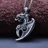 Pingente de Prata Esterlina S925 Pingente Dominador de Crânio de Dragão Masculino Design de Nicho Personalizado Criativo Tendência de Joias Retrô