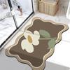 Alfombra de barro de diatomeas con dibujos de flores lindas transfronterizas para baño, cocina, alfombra de suelo antideslizante, absorbente y de secado rápido