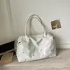 Bolsa de Viagem Pequena com Bordado de Flores da Moda Versátil Bolsa de Mão Feminina de Grande Capacidade Bolsa de Viagem para Viagens Curtas para Mulheres