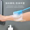 Escova de banho corporal macia de silicone com cabo longo, dupla face, alongada, artefato para esfregar as costas, escova de massagem para banho