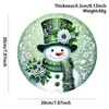 Pingente de Boneco de Neve de Madeira de Natal Transfronteiriço Artesanato Pendurado Decoração de Atmosfera de Natal Placa Redonda Placa de Porta