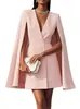 2025 Ropa de Trabajo de Otoño Transfronteriza Europea y Americana Amazon Capa con Solapa de Doble Botonadura Traje de Color Sólido Vestido Ropa para Mujer