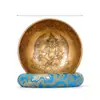 Cuenco Tibetano Hecho a Mano con Imagen Tallada de Buda de la Deidad de la Riqueza Amarilla, Cuenco Tibetano de Cobre, Cuenco de Sonido de Buda, Instrumentos Rituales del Tíbet, Artículos Decorativos y Accesorios Incluidos