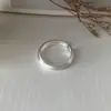 Anel Feminino s925 Prata Esterlina Escovado Fosco Tendência ins Estilo Frio Nicho Sensação Avançada Simples Aberto Liso Anel Anel