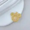 [Oro Real de Cobre] Cabeza de Oso Hueca Popular Comercio Exterior Transfronterizo DIY Joyería Hecha a Mano Cobre Circonio Microincrustado Colgante