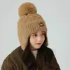Gorros de Punto para Niñas y Niños en Otoño e Invierno, Resistentes al Viento y al Frío, Gorros de Felpa Engrosados, Nuevos Gorros de Punto Cálidos para Bebés
