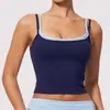 Nuevo chaleco de yoga ajustado, ropa de fitness de secado rápido, chaleco deportivo para correr de bloques de color de dos piezas falsas 2570