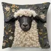 Funda de Almohada de Alpaca Linda, Felpa Corta Amigable con la Piel Estampado de Animales para Sofá Sala de Estar Funda de Cojín Decorativa, Adorable Diseño de Animal