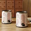Cubo de Basura de Cuero de Dibujos Animados 2025 Nuevo de Gran Capacidad para el Hogar Cubo Sanitario de Alto Valor Sala de Estar Linda Cesta de Papel de Almacenamiento