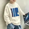 Moletom Fino com Fleece para Meninos Primavera e Outono Novo Estilo para Crianças de Tamanho Médio e Grande Camada Base Quente Roupa Infantil Roupa de Outono e Inverno Blusa de Puxar
