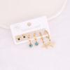 Joyería transfronteriza europea y americana juego de pendientes de acero inoxidable pendientes de ojos estrellas pentagonales pendientes largos INS E405