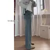 Jeans Reto Azul Retro para Mulheres Verão Novo Cintura Alta Gordura mm Tamanho Grande Aparência Emagrecedora Figura em Pera Calças Largas Soltas