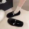 Zapatos Mary Jane Peludos para Mujer 2026 Otoño/Invierno Calzado de Exterior Mocasines con Felpa Adicional Zapatos de Algodón Estilo Francés para la Noche Zapatos Suaves de Felpa