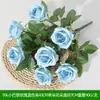 Flores Artificiales Flor Azul Materiales Boda Salón de Bodas Decoración del Hogar Rosas Artificiales Flores Falsas Flores de Plástico Venta al por Mayor
