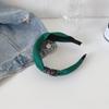 Estilo japonês e coreano Wide Rim Rhinestone Headband Simples Light Plate Tecido Headband Elegante Face Wash Hair Cave Non-Slip Hair Tie Acessórios para o cabelo para mulheres