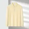 Camisa polo, colección de otoño, color liso, corte ajustado, business casual, capa interior, camiseta de manga larga para hombre, capa base