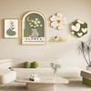 Pintura decorativa de pared de fondo de sofá de sala de estar, pintura colgante nórdica pequeña y fresca, alta sensación 2024, nueva combinación creativa de murales