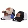 Patrón de Logo de Etiqueta Tejida de Cuero 5 Piezas 6 Piezas 7 Piezas Placa Ligera Gorra de Camionero Americana Gorra de Béisbol Personalización