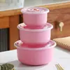 Crisper de paja de trigo con tapa caja de almacenamiento sellada para comida seca, verduras y frutas crisper de plástico portátil traje