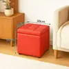 Banqueta para Trocar Sapatos na Entrada, Banqueta Baixa para Uso Doméstico, Banqueta com Armazenamento, Cor Café, Pode Ser Usada para Sentar, Banqueta com Armazenamento para os Pés, Banqueta Quadrada Moderna para Sofá