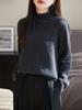 Suéter de cuello alto de lana pura 100% con cuello distintivo, camisa base para mujer, suéter grueso de estilo occidental de alta gama para otoño e invierno.