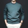 Suéter de punto de color sólido con cuello redondo sin costuras de primera línea de lana de imitación para hombres jóvenes y de mediana edad, nuevo de otoño e invierno.