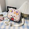 Linda Niña Dibujo Animado Gran Capacidad Un Hombro Cruzado Bolsa de Nailon Chica Suave Gatito Dulce Estudiante Combinable Pequeña Bolsa Redonda