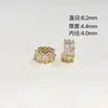 Color que se conserva, chapado en oro de 18 quilates, incrustado de circonita, plata gruesa, agujero grande, cuentas sueltas, cuentas espaciadoras, piezas espaciadoras, cristal, hecho a mano, pulsera DIY, accesorios para ensartar cuentas