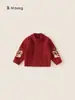 Ropa para Niños Bangxuan Nueva Ropa de Punto de Invierno Conjunto de Año Nuevo para Niños Cardigan Estilo Chino para Bebé Abrigo Suéter para Niños