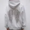 Sudadera con capucha de estilo americano, holgada, con lentejuelas, para Otoño e Invierno, estilo Punk High Street Transfronterizo