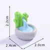 Decoraciones de escena miniatura de bambú de verano: pantalla, cortina de bambú, cama de bambú, agua corriente. Juego de 6 piezas de accesorios para micro paisajismo