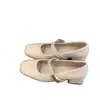 Sapatos Mary Jane retrô estilo francês de pele de ovelha com uma única tira e abertura rasa para mulheres, versáteis para o trabalho, salto médio, bico quadrado, design único