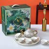 Nuevo Juego de Café de Cerámica Chinoiserie Juego de Té Caja de Regalo Regalo para el Hogar Regalo de Lujo Mármol Juego de Agua Moderno