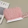 Em Estoque Colorido 8-10cm Acabamento de Tecido com Penas de Avestruz para Punhos e Bainhas de Roupas, Tiras de Penas de Avestruz, Acessórios de Tecido, Renda