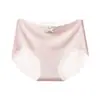 Roupa Íntima de Seda de Gelo para Mulheres, Antibacteriana Grau 10A, Forro de Algodão, Sem Costura, Cintura Média, Borda Ondulada, Invisível, Calcinha Triângulo para Meninas, Verão