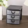 Caja de almacenamiento de joyería transparente tipo cajón, caja organizadora de escritorio, caja de almacenamiento de cosméticos con tapa, caja de almacenamiento a prueba de polvo