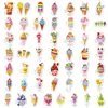 50 Adesivos de Sobremesa Antropomórficos Coloridos de Compra Direta Transfronteiriça Adesivos de Verão Cartoon Casquinha Sorvete de Chocolate com Alça