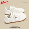 Sapatos de puxar, tênis brancos femininos, tênis femininos populares, tênis esportivos acolchoados, sapatos casuais versáteis femininos
