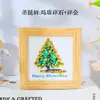 Marco de fotos de árbol de Navidad con grava de cristal natural, decoración navideña de cristal, pintura hecha a mano, pintura decorativa para el hogar y el escritorio, venta al por mayor