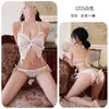 Noite Longa Lingerie Sexy Malha Transparente Borboleta Apaixonada Três Pontos Costas Abertas Uniforme Aberto Sem Tirar 1225