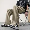 Stock de fábrica, listo para enviar, transfronterizo, pantalones casuales fluidos para hombre, estilo verano, marca de tendencia americana, pantalones de vestir con cremallera, versátiles, corte holgado, pierna recta