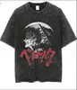 Tamanho Europeu TransfronteiriçoHanma Baki o Lutador Academia Anime Camiseta Masculina_Yyt