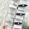Presilha de Cabelo Acetato Preto e Branco com Strass e Pedras Coloridas Estilo Coreano Luxo Leve Presilha para Franja de Menina Doce Presilha Lateral Penteadeira