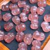 Cristal de Fresa Natural Tallado Colgante de Cadena para Suéter Zorro de Nueve Colas Estrella Buda Garra de Gato Tallado Accesorio DIY Oso Cristal