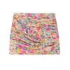 2026 Verano Estilo Europeo y Americano Falda Mini Plisada con Estampado Floral para Mujer Falda Corta 2828
